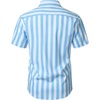 JEMITOP Mens Stretch Wrinkle Free Texture Shirts(White Blue Striped)