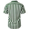 JEMITOP Mens Stretch Wrinkle Free Texture Shirts(White Green Striped)