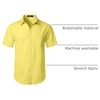 JEMITOP Mens Stretch Wrinkle Free Texture Shirts(Yellow)