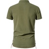 JEMITOP Mens Vintage Short Sleeve Renaissance Shirt(Army Green)