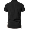 JEMITOP Mens Vintage Short Sleeve Renaissance Shirt(Black-b)