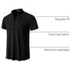 JEMITOP Mens Vintage Short Sleeve Renaissance Shirt(Black-b)