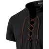 JEMITOP Mens Vintage Short Sleeve Renaissance Shirt(Black-b)