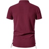 JEMITOP Mens Vintage Short Sleeve Renaissance Shirt(Burgundy)