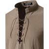 JEMITOP Mens Vintage Short Sleeve Renaissance Shirt(Coffee)