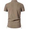 JEMITOP Mens Vintage Short Sleeve Renaissance Shirt(Coffee)