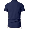 JEMITOP Mens Vintage Short Sleeve Renaissance Shirt(Dark Blue)