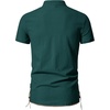 JEMITOP Mens Vintage Short Sleeve Renaissance Shirt(Dark Green)