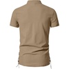 JEMITOP Mens Vintage Short Sleeve Renaissance Shirt(Dark Khaki)