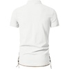 JEMITOP Mens Vintage Short Sleeve Renaissance Shirt(Ivory White)