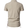 JEMITOP Mens Vintage Short Sleeve Renaissance Shirt(Khaki-b)