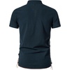 JEMITOP Mens Vintage Short Sleeve Renaissance Shirt(Navy Blue)
