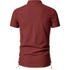 JEMITOP Mens Vintage Short Sleeve Renaissance Shirt(Rust Red)