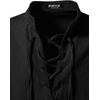 JEMITOP Mens Vintage Short Sleeve Renaissance Shirt(Solid Black)