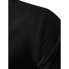 JEMITOP Mens Vintage Short Sleeve Renaissance Shirt(Solid Black)