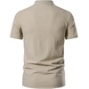 JEMITOP Mens Vintage Short Sleeve Renaissance Shirt(Solid Khaki)