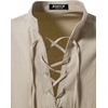 JEMITOP Mens Vintage Short Sleeve Renaissance Shirt(Solid Khaki)