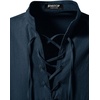 JEMITOP Mens Vintage Short Sleeve Renaissance Shirt(Solid Navy Blue)