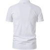 JEMITOP Mens Vintage Short Sleeve Renaissance Shirt(Solid White)