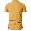 JEMITOP Mens Vintage Short Sleeve Renaissance Shirt(Yellow)