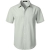 JEMITOP Mens Stretch Wrinkle Free Texture Shirts(Light Green)