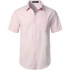 JEMITOP Mens Stretch Wrinkle Free Texture Shirts(Pink)