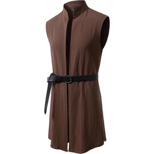 JEMITOP Mens Renaissance Viking Knight Costume Robe Without Belt(Brown)