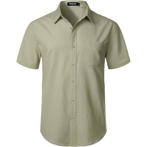 JEMITOP Mens Stretch Wrinkle Free Texture Shirts(Sage Green)