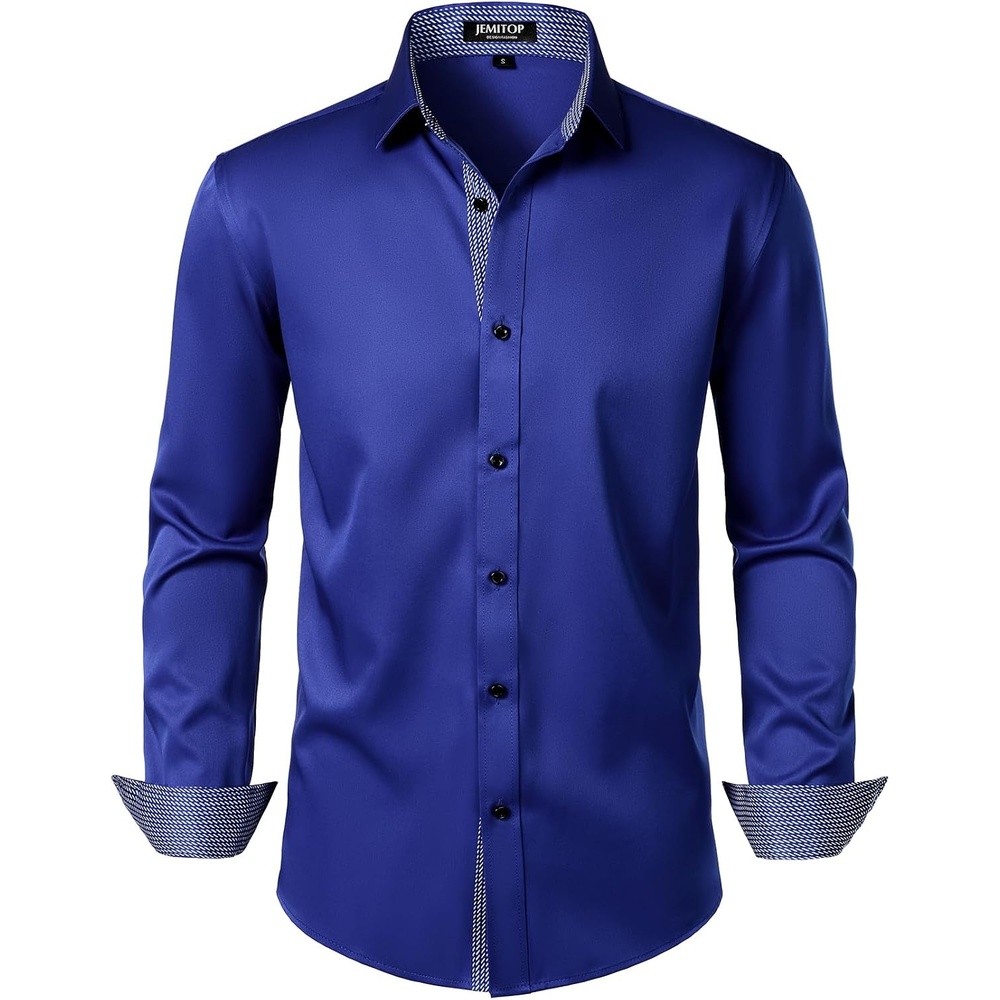 image:imageJEMITOP Mens Stretch MultiUse Dress ShirtsRoyal Blue