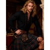 JEMITOP Men’s Renaissance Knight Cotton Lace Up Shirt Without Belt(Black)