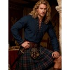 JEMITOP Men’s Renaissance Knight Cotton Lace Up Shirt Without Belt(Navy Blue)