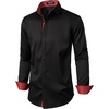 JEMITOP Mens Stretch Multi-Use Dress Shirts(Black)