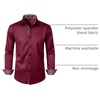 JEMITOP Mens Stretch Multi-Use Dress Shirts(Burgundy)