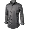 JEMITOP Mens Stretch Multi-Use Dress Shirts(Dark Grey)