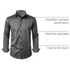 JEMITOP Mens Stretch Multi-Use Dress Shirts(Dark Grey)