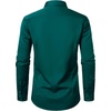 JEMITOP Mens Stretch Multi-Use Dress Shirts(Emerald Green)