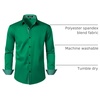 JEMITOP Mens Stretch Multi-Use Dress Shirts(Green)