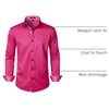 JEMITOP Mens Stretch Multi-Use Dress Shirts(Hot Pink)