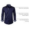 JEMITOP Mens Stretch Multi-Use Dress Shirts(Navy Blue)