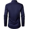 JEMITOP Mens Stretch Multi-Use Dress Shirts(Navy Blue)