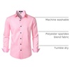 JEMITOP Mens Stretch Multi-Use Dress Shirts(Pink)