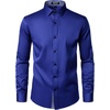 JEMITOP Mens Stretch Multi-Use Dress Shirts(Royal Blue)