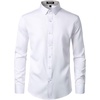 JEMITOP Mens Stretch Multi-Use Dress Shirts(Solid White)
