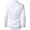 JEMITOP Mens Stretch Multi-Use Dress Shirts(Solid White)