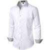 JEMITOP Mens Stretch Multi-Use Dress Shirts(Solid White)