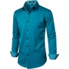 JEMITOP Mens Stretch Multi-Use Dress Shirts(Teal)
