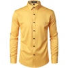 JEMITOP Mens Stretch Multi-Use Dress Shirts(Yellow)