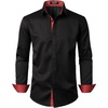 JEMITOP Mens Stretch Multi-Use Dress Shirts(Black)