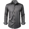 JEMITOP Mens Stretch Multi-Use Dress Shirts(Dark Grey)