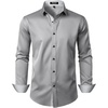 JEMITOP Mens Stretch Multi-Use Dress Shirts(Light Grey)